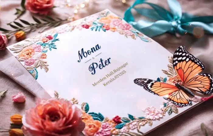 Elegant 3D Butterfly Wedding Invitation Slideshow